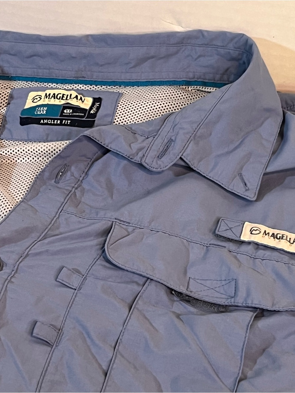 Magellan Outdoors Men’s Slate Blue Lightweight Angler Shirt Jacket
